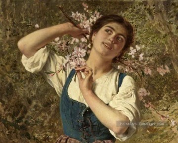  Anderson Peintre - Capri fille avec des fleurs Sophie Gengembre Anderson